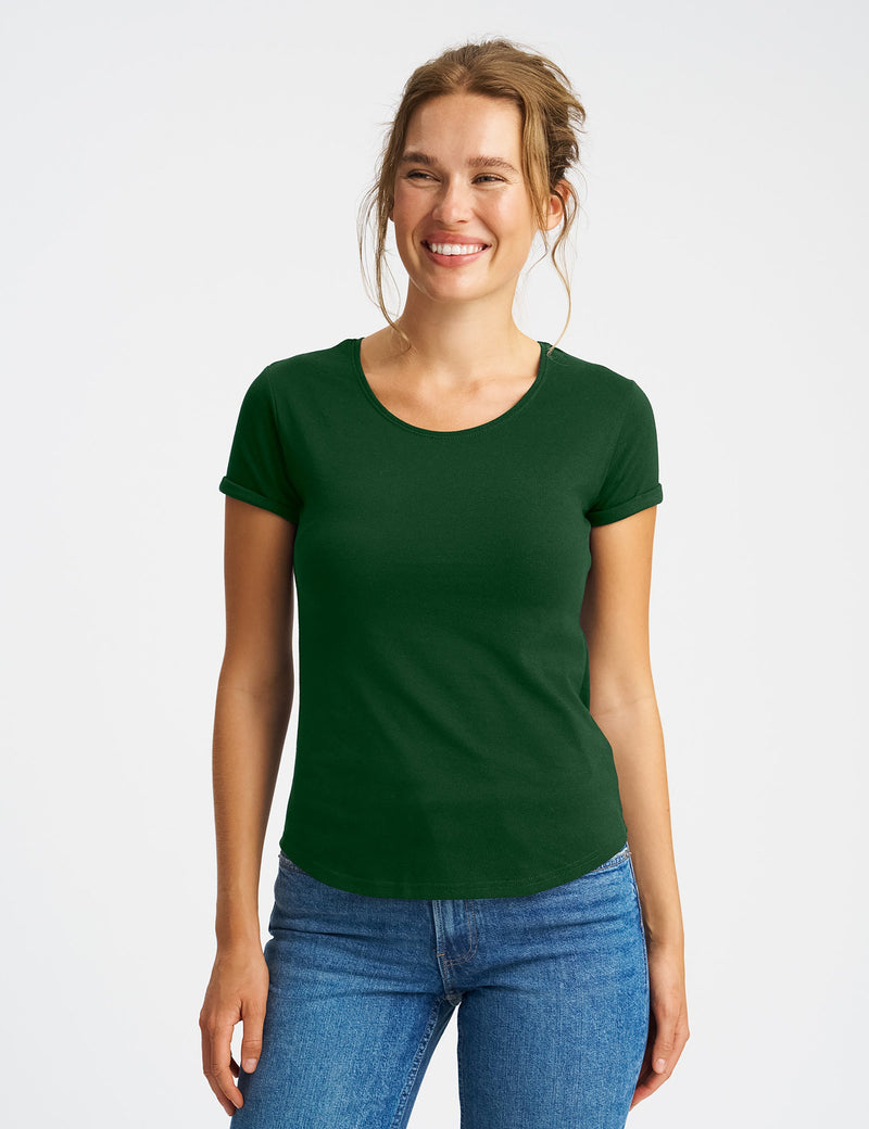 Fairtrade Organic Roll Up Sleeve T-shirt: Womens