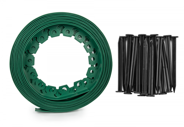 Lawn Border Set, Easy Border 50mm Green 10m with Pegs - Hardware > Fencing & Barriers > Garden Borders & Edging Garden tools & Accesories
