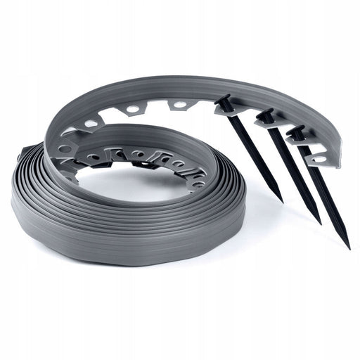 Lawn Border Set, Easy Border 40mm Gray 10m with Pegs - Hardware > Fencing & Barriers > Garden Borders & Edging Garden tools & Accesories