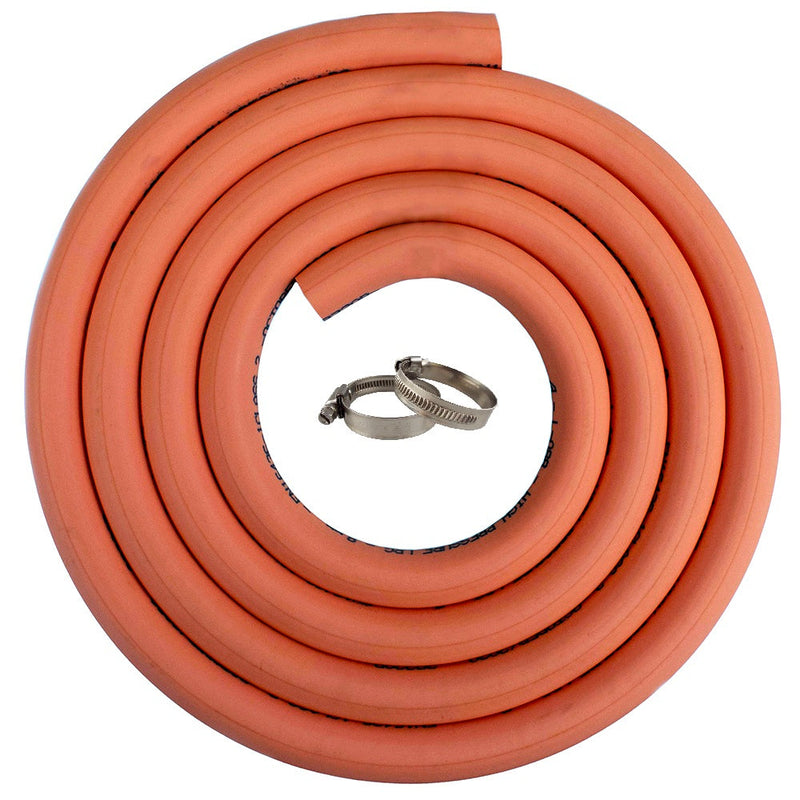 Rubber Gas Pipe 8mm set with 2 hose clamps - Home & Garden Tech Hose & Fittings