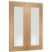 Palermo Internal Oak Rebated Door Pair with Clear Glass -