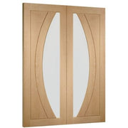 Salerno Internal Oak Rebated Door Pair with Clear Glass - Doors