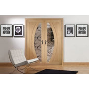Salerno Internal Oak Rebated Door Pair with Clear Glass - Doors