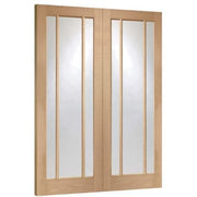 Worcester Internal Oak Rebated Door Pair with Clear Glass - Doors