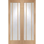 Worcester Internal Oak Rebated Door Pair with Clear Glass - Doors