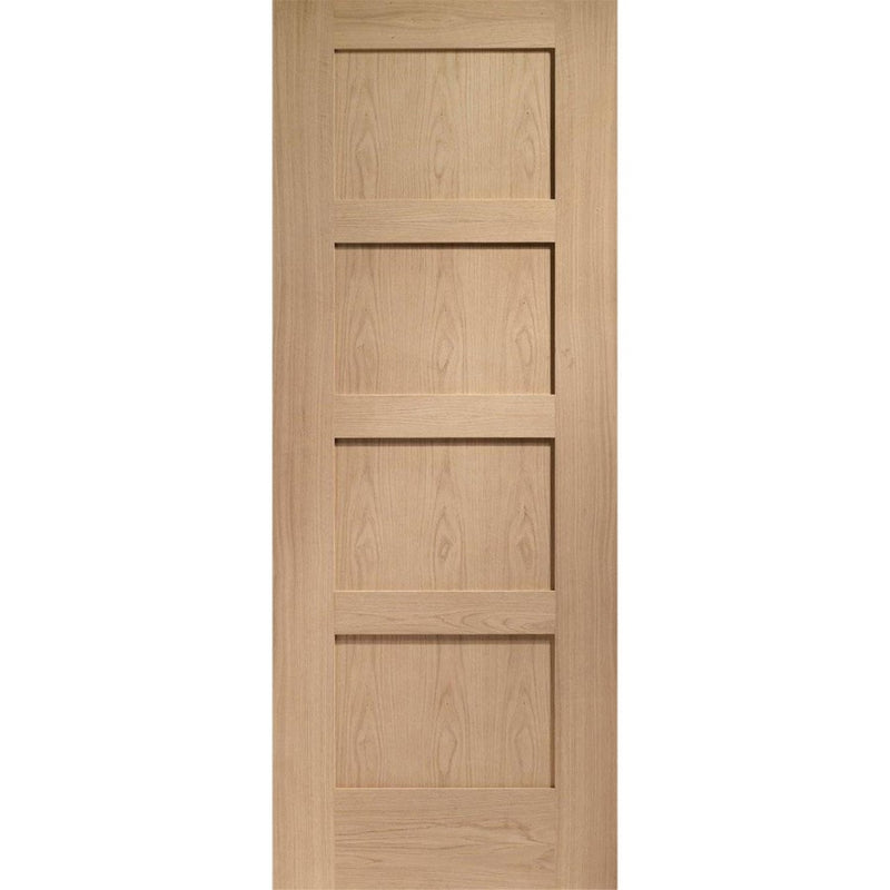 Oak Shaker 4 Panel Un-Finished Internal Door - 1981mm x 533mm - Hardware > Building Materials > Doors > Home Doors Doors