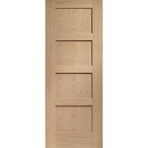 Oak Shaker 4 Panel Un-Finished Internal Door - 1981mm x 533mm - Hardware > Building Materials > Doors > Home Doors Doors