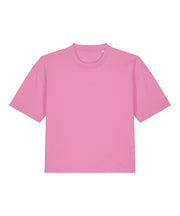 Women’s 100% Cotton Pink work t-shirt on a white background