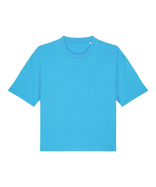 Women’s Blue work t-shirt on a white background