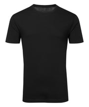 Black t-shirt on a white background