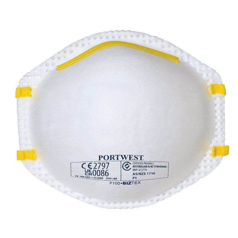 Portwest P100 FFP1 Respirator Face Mask (Pack of 20) - FACE PROTECTION