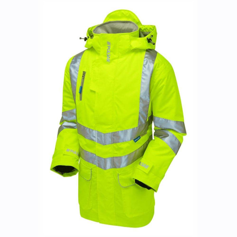 PULSAR P187 Hi-Vis Yellow Padded Waterproof Storm Coat - HI-VIS JACKETS & COATS