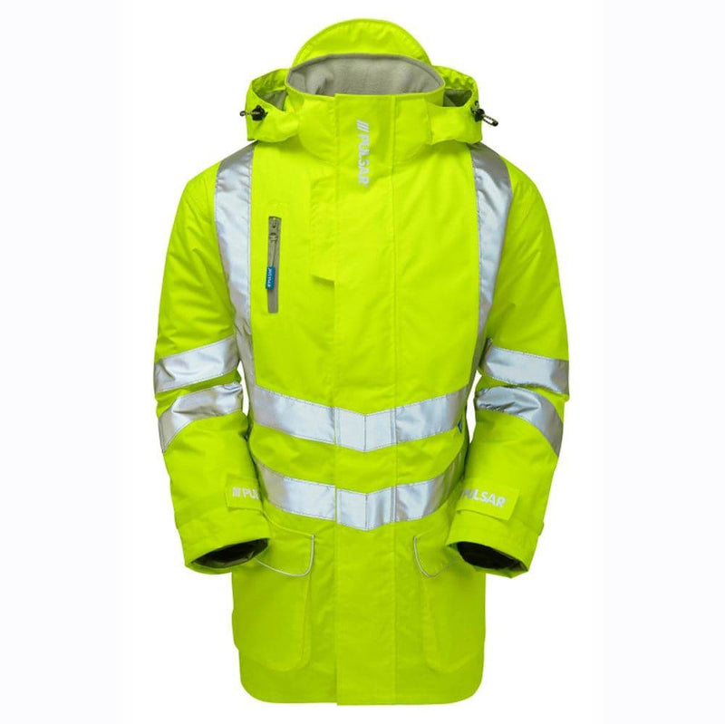 PULSAR P187 Hi-Vis Yellow Padded Waterproof Storm Coat - HI-VIS JACKETS & COATS