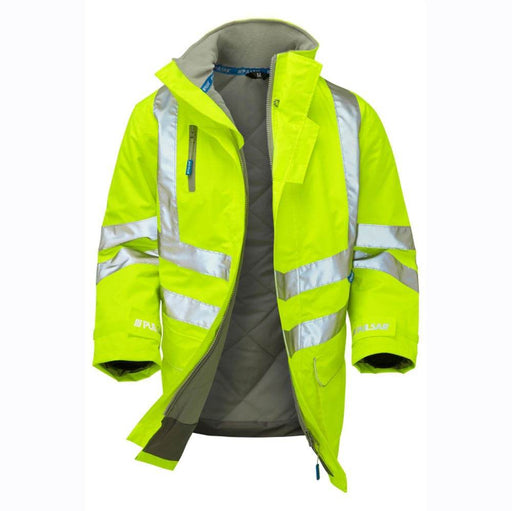 PULSAR P187 Hi-Vis Yellow Padded Waterproof Storm Coat - HI-VIS JACKETS & COATS