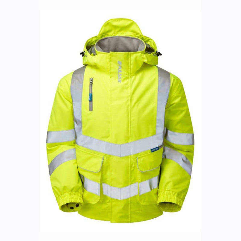 PULSAR P191 Hi-Vis Yellow Padded Waterproof Bomber Jacket - HI-VIS JACKETS & COATS