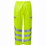 PULSAR P206 Hi-Vis Yellow Waterproof Breathable Over Trouser - WATERPROOF TROUSERS