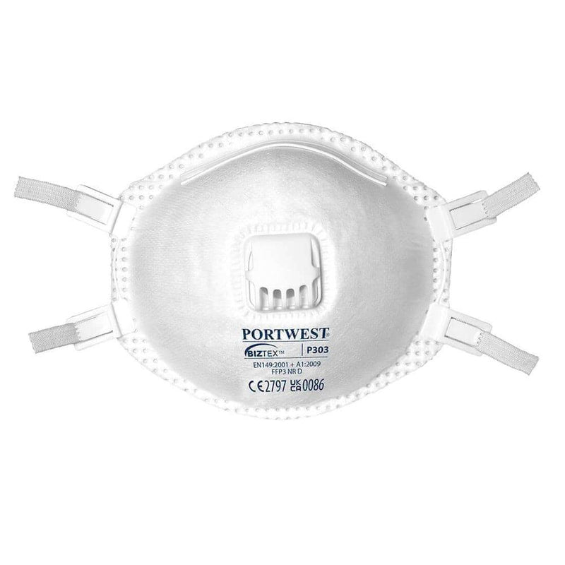 Portwest P303 FFP3 Valved Dolomite Respirator (Pack of 10) - FACE PROTECTION