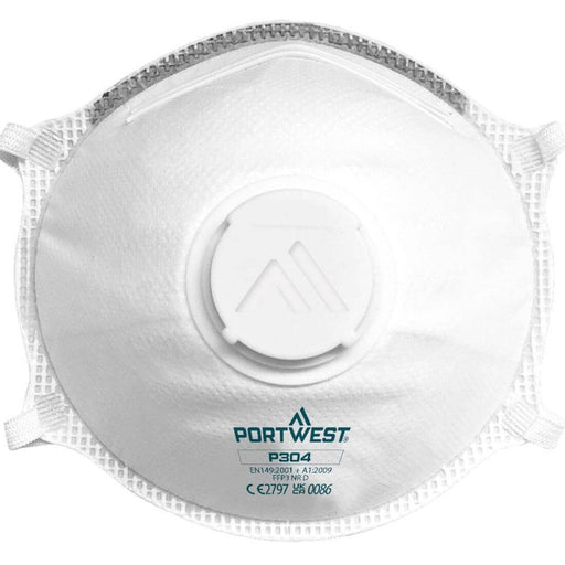 Portwest P304 FFP3 Valved Dolomite Light Cup Respirator (Pk10) - FACE PROTECTION