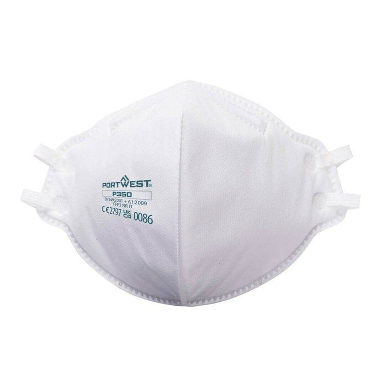 Portwest P350 FFP3 Dolomite Fold Flat Respirator (Pack of 20) - FACE PROTECTION