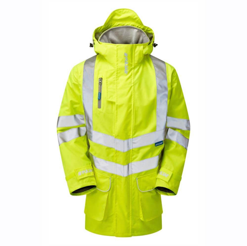 PULSAR P421 Hi-Vis Yellow Mesh Lined Waterproof Breathable Storm Coat - HI-VIS JACKETS & COATS