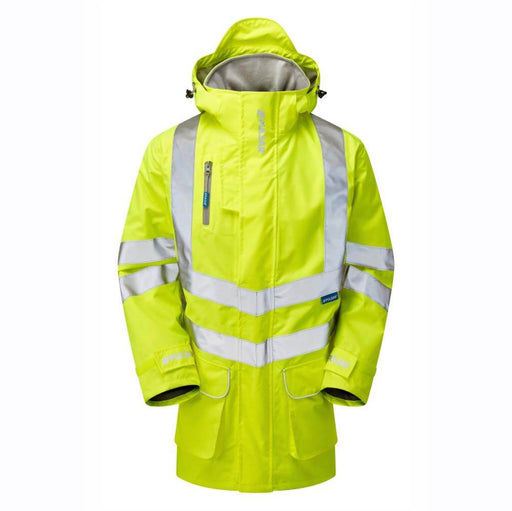 PULSAR P421 Hi-Vis Yellow Mesh Lined Waterproof Breathable Storm Coat - HI-VIS JACKETS & COATS
