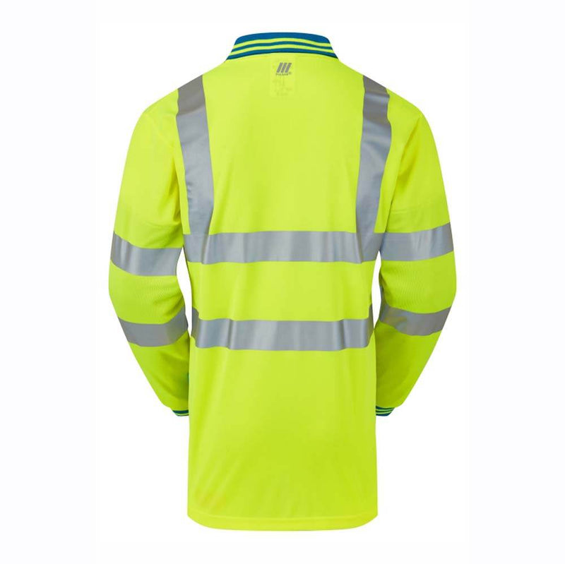 PULSAR P458 Hi-Vis Yellow Cut Resistant Sleeve Polo Shirt - HI-VIS T-SHIRTS
