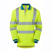 PULSAR P458 Hi-Vis Yellow Cut Resistant Sleeve Polo Shirt - HI-VIS T-SHIRTS