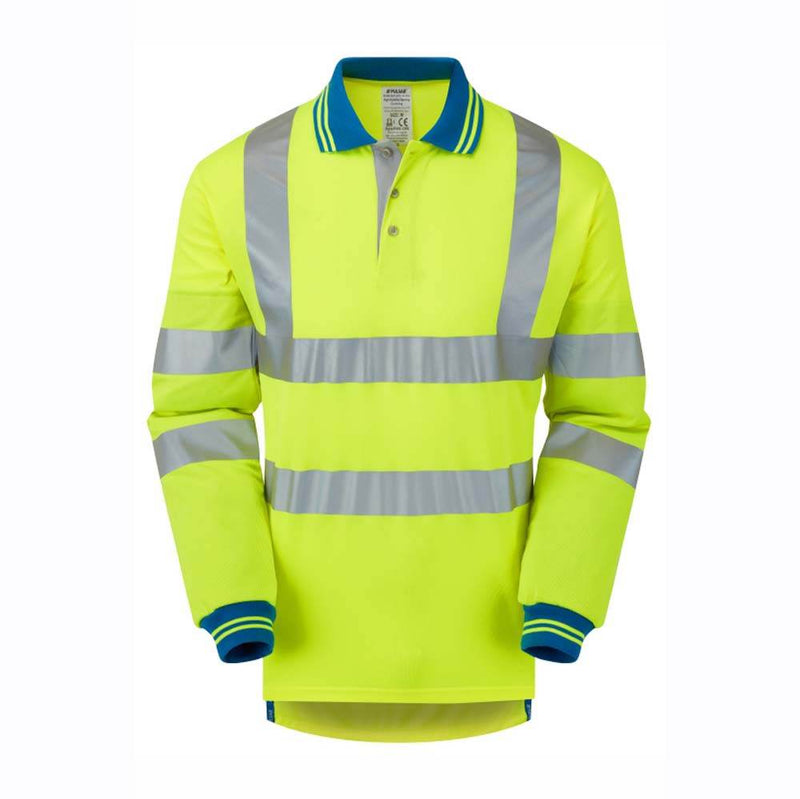 PULSAR P458 Hi-Vis Yellow Cut Resistant Sleeve Polo Shirt - HI-VIS T-SHIRTS