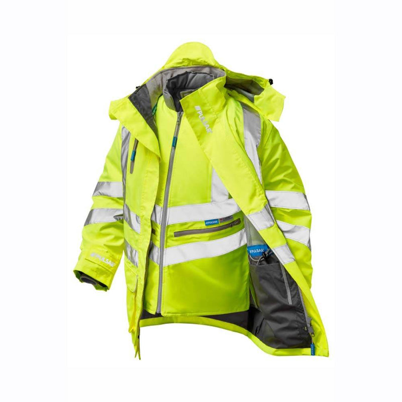 PULSAR P487 Hi-Vis Yellow 7-in-1 Waterproof Storm Coat - HI-VIS JACKETS & COATS
