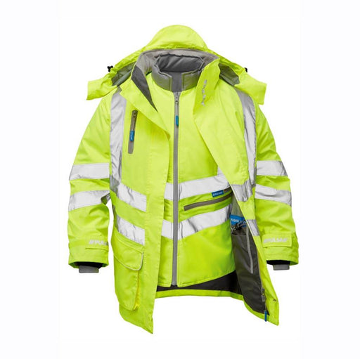 PULSAR P487 Hi-Vis Yellow 7-in-1 Waterproof Storm Coat - HI-VIS JACKETS & COATS
