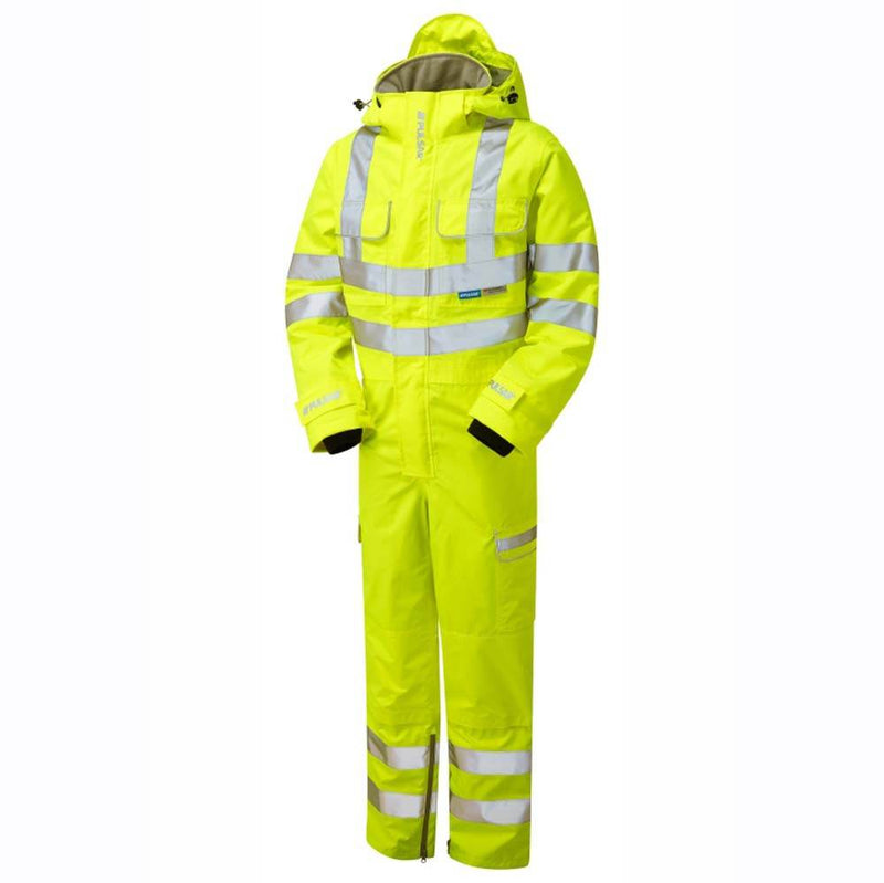PULSAR P522 Hi-Vis Yellow Waterproof Coverall - HI-VIS OVERALLS