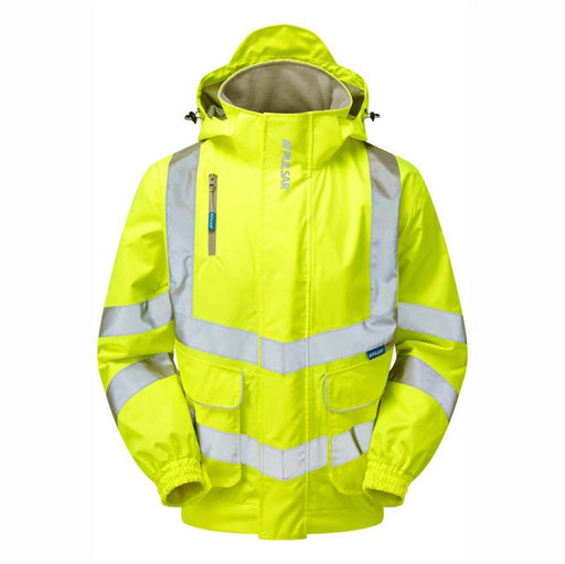 PULSAR P533 Hi-Vis Yellow Mesh Lined Waterproof Bomber Jacket - HI-VIS JACKETS & COATS