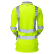 PULSAR P702 Ladies Hi-Vis Yellow Long Sleeve Polo Shirt - HI-VIS T-SHIRTS
