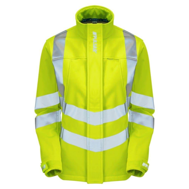 PULSAR P706 Ladies Hi-Vis Water Resistant Yellow Soft Shell - HI-VIS JACKETS & COATS