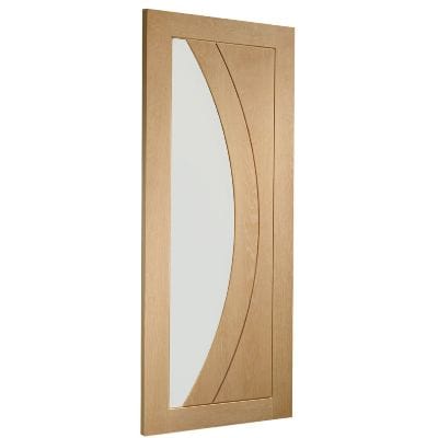Salerno Unfinished Internal Oak Door with Clear Glass -