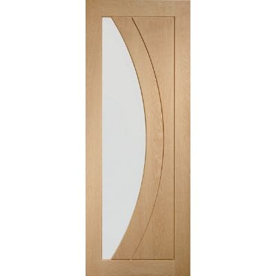 Salerno Unfinished Internal Oak Door with Clear Glass -