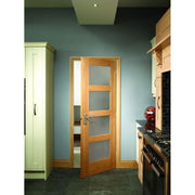 Shaker 4 Light Pre-Finished Internal Oak Door with Obscure Glass -