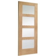 Shaker 4 Light Pre-Finished Internal Oak Door with Obscure Glass -