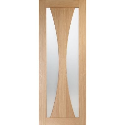 Verona Internal Oak Fire Door with Clear Glass -