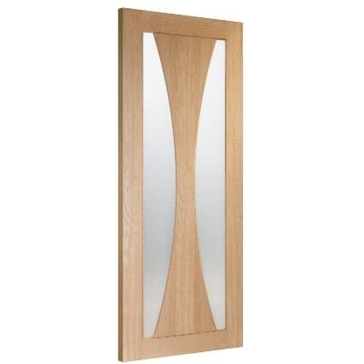 Verona Internal Oak Fire Door with Clear Glass -