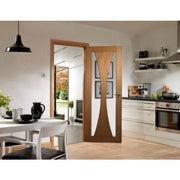 Verona Internal Oak Fire Door with Clear Glass -