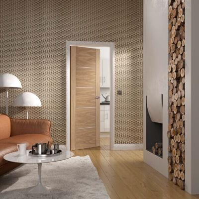 Portici Pre-Finished Internal Oak Fire Door -