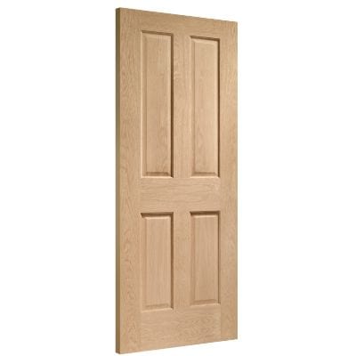 Victorian 4 Panel Pre-Finished Internal Oak Fire Door -