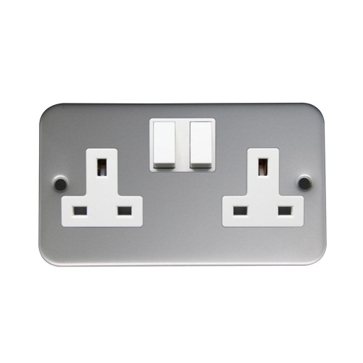 Caradok 2G 13A DP Switched Socket Metalclad -