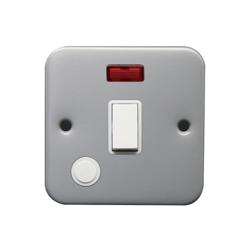 Caradok 20A DP Switch c/w Neon + FO Metalclad -