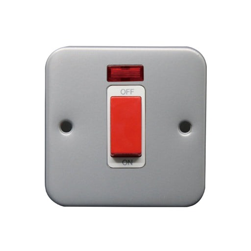 Caradok 1G 45A DP Switch c/w Neon Metalclad -