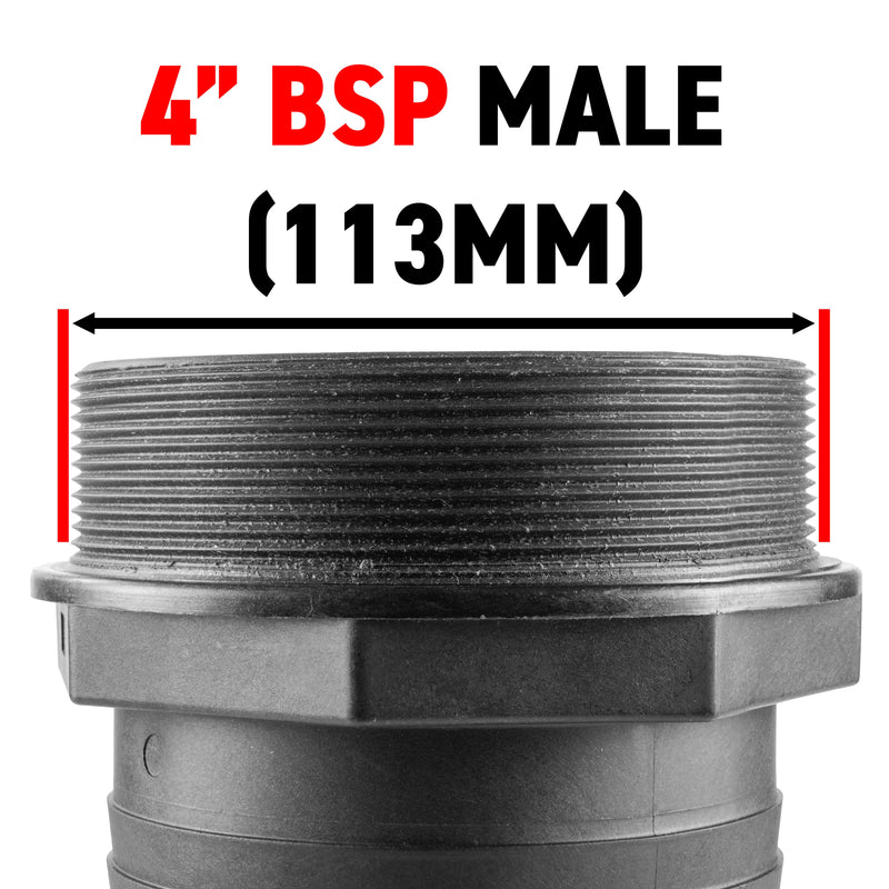 Pond Straight Connector 4" BSPM - 100mm - Home & Garden > Decor > Fountains & Ponds > Fountain & Pond Accessories POND