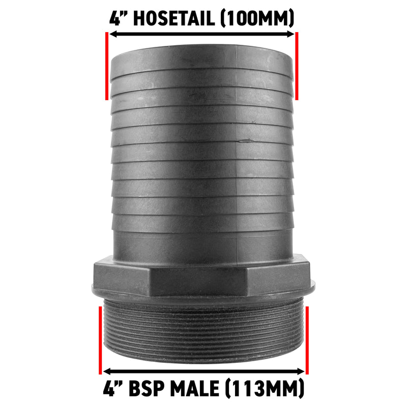 Pond Straight Connector 4" BSPM - 100mm - Home & Garden > Decor > Fountains & Ponds > Fountain & Pond Accessories POND