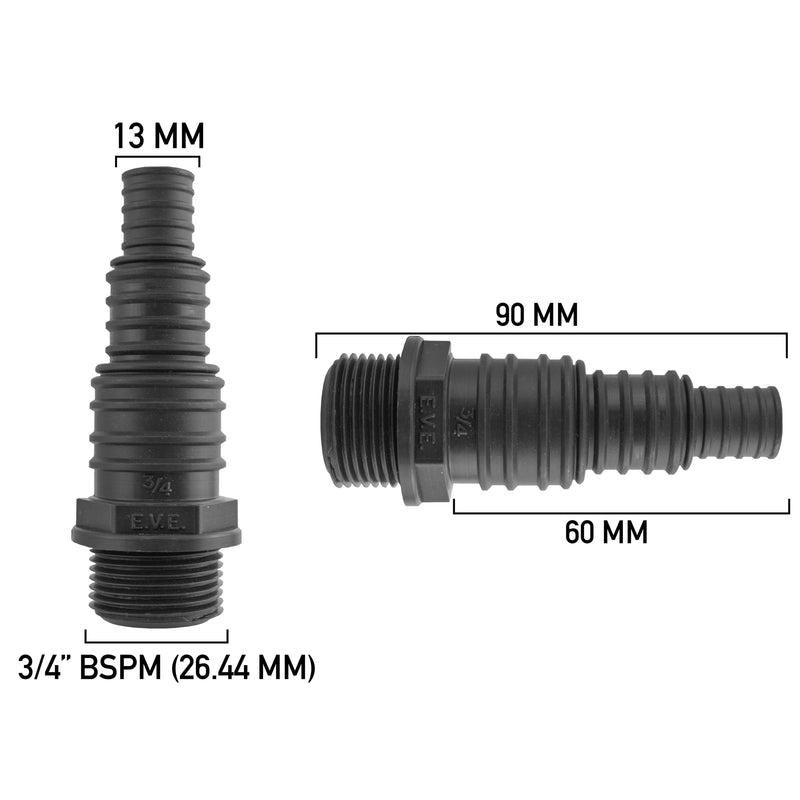 Pond Connector 3/4" BSPM- 13/20/25mm - Home & Garden > Decor > Fountains & Ponds > Fountain & Pond Accessories POND