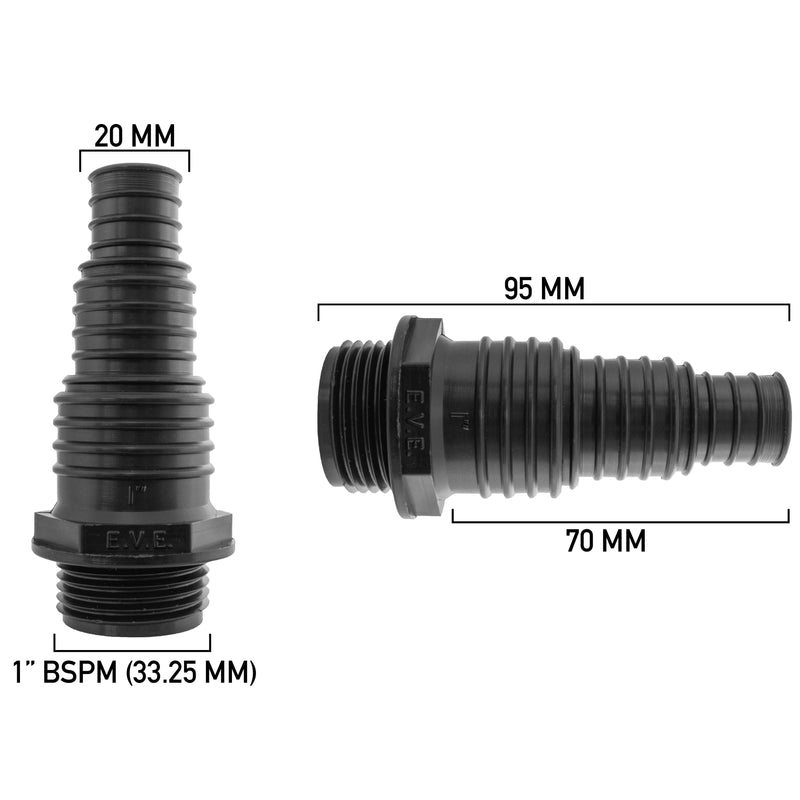 Pond Connector 1" BSPM - 20/25/32mm - Home & Garden > Decor > Fountains & Ponds > Fountain & Pond Accessories POND